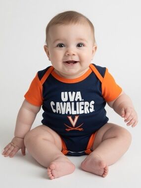 UVA Cavaliers Navy and Orange Baby One-Piece Bodysuit